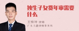 独生子女费年审需要什么