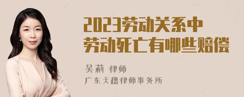 2023劳动关系中劳动死亡有哪些赔偿