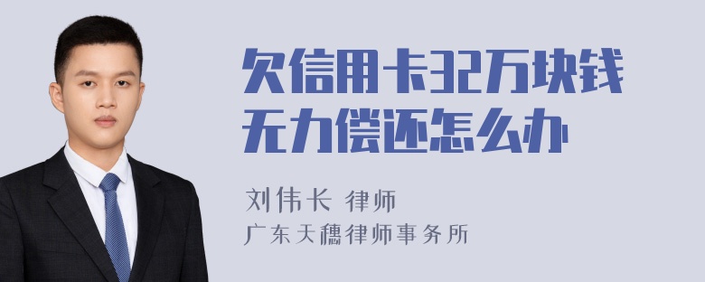 欠信用卡32万块钱无力偿还怎么办