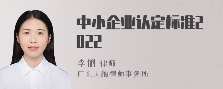 中小企业认定标准2022