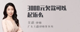 3000元欠款可以起诉么