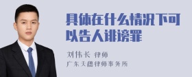 具体在什么情况下可以告人诽谤罪