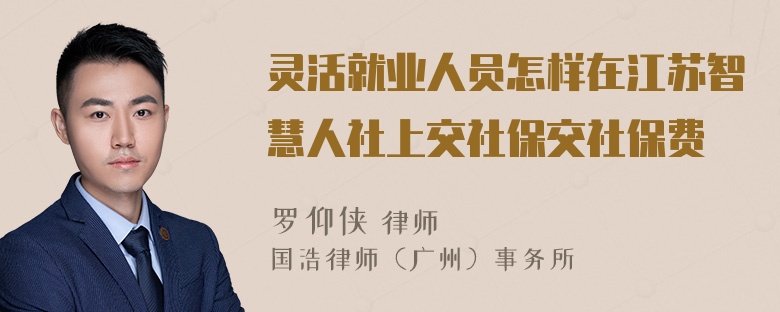 灵活就业人员怎样在江苏智慧人社上交社保交社保费