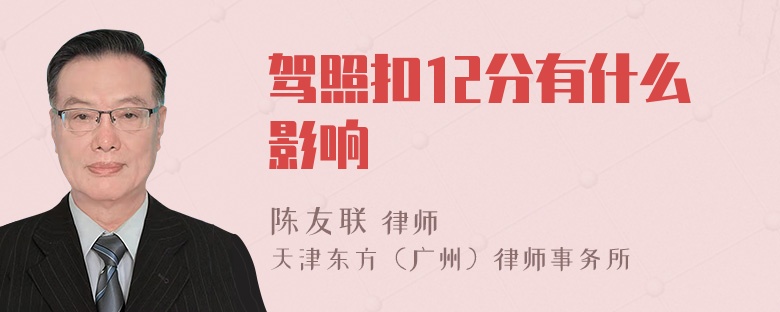 驾照扣12分有什么影响