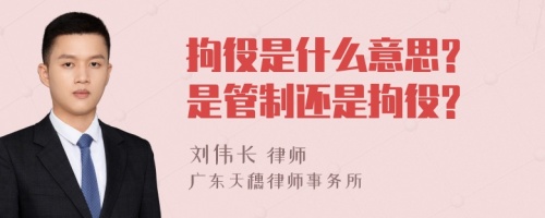 拘役是什么意思? 是管制还是拘役?