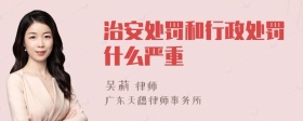 治安处罚和行政处罚什么严重