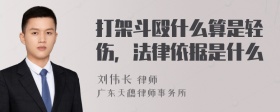 打架斗殴什么算是轻伤，法律依据是什么