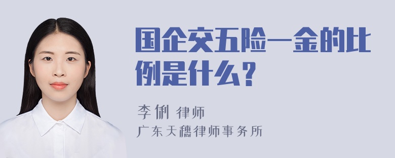 国企交五险一金的比例是什么？