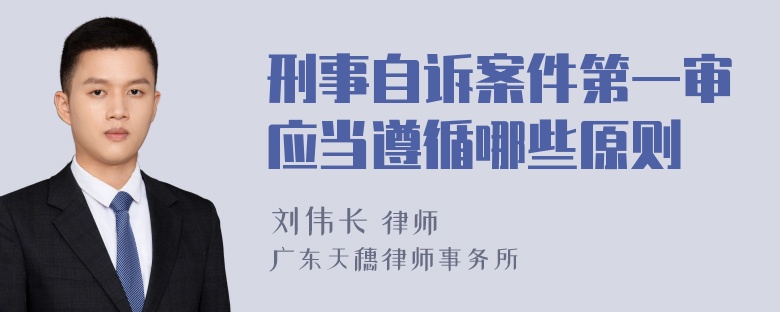 刑事自诉案件第一审应当遵循哪些原则