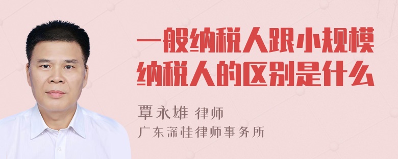 一般纳税人跟小规模纳税人的区别是什么