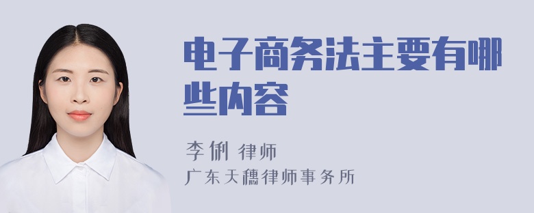 电子商务法主要有哪些内容