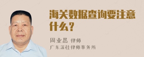 海关数据查询要注意什么？