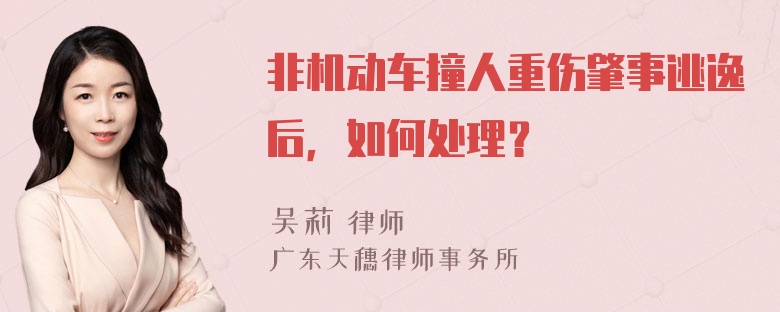 非机动车撞人重伤肇事逃逸后，如何处理？