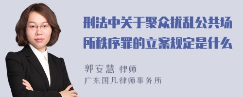 刑法中关于聚众扰乱公共场所秩序罪的立案规定是什么