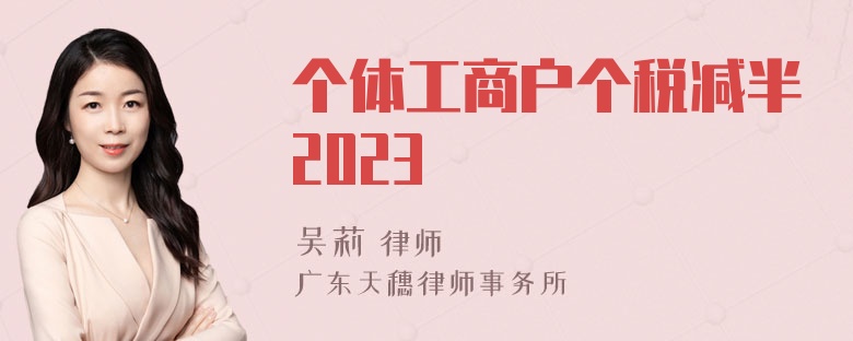 个体工商户个税减半2023