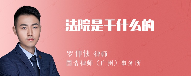 法院是干什么的