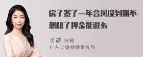 房子签了一年合同没到期不想租了押金能退么