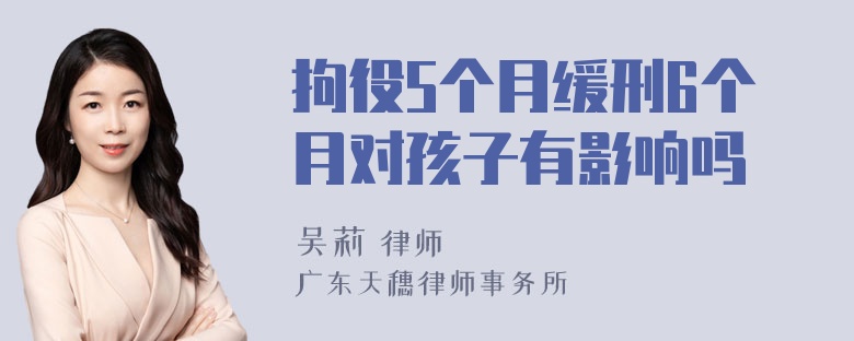 拘役5个月缓刑6个月对孩子有影响吗