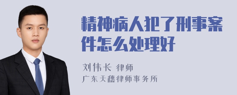 精神病人犯了刑事案件怎么处理好