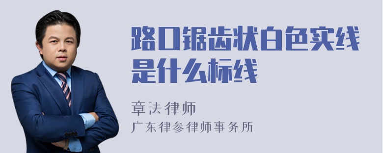 路口锯齿状白色实线是什么标线