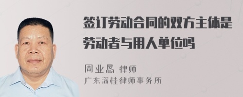 签订劳动合同的双方主体是劳动者与用人单位吗