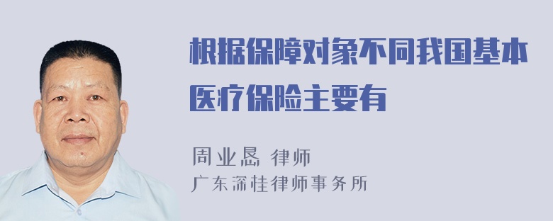 根据保障对象不同我国基本医疗保险主要有