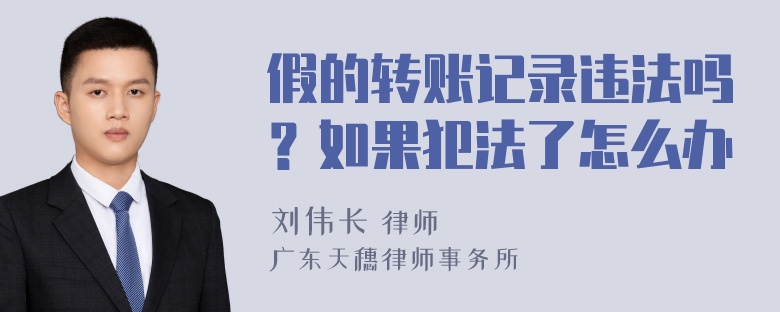 假的转账记录违法吗？如果犯法了怎么办