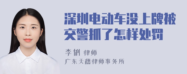 深圳电动车没上牌被交警抓了怎样处罚