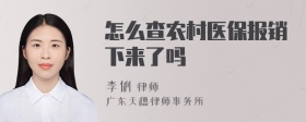 怎么查农村医保报销下来了吗