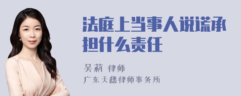 法庭上当事人说谎承担什么责任