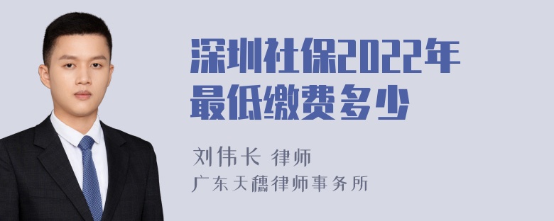 深圳社保2022年最低缴费多少