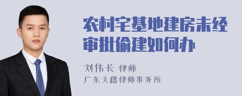 农村宅基地建房未经审批偷建如何办