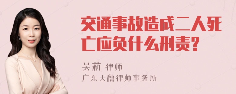 交通事故造成二人死亡应负什么刑责?