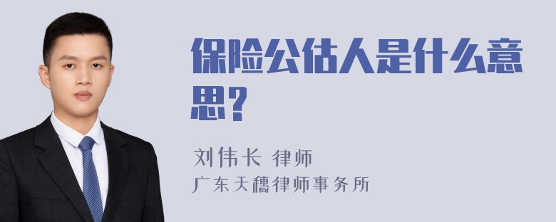 保险公估人是什么意思?