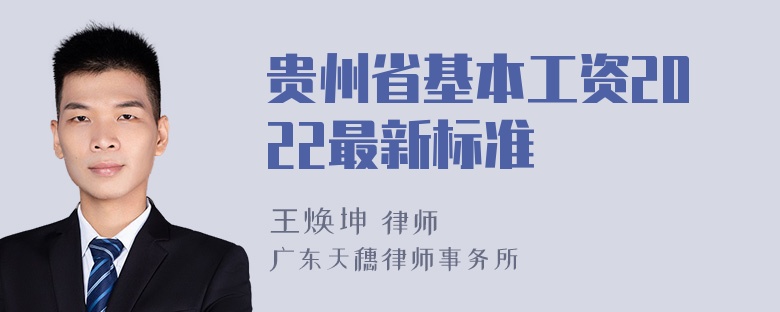 贵州省基本工资2022最新标准