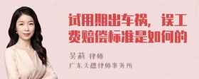 试用期出车祸，误工费赔偿标准是如何的