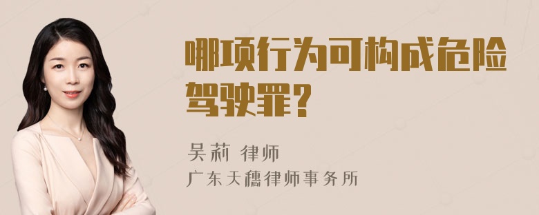 哪项行为可构成危险驾驶罪?