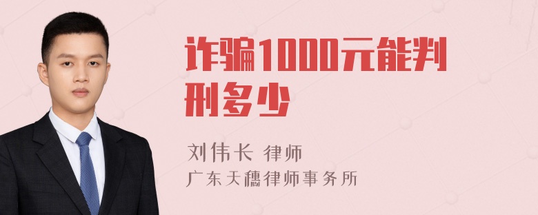 诈骗1000元能判刑多少