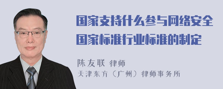 国家支持什么参与网络安全国家标准行业标准的制定