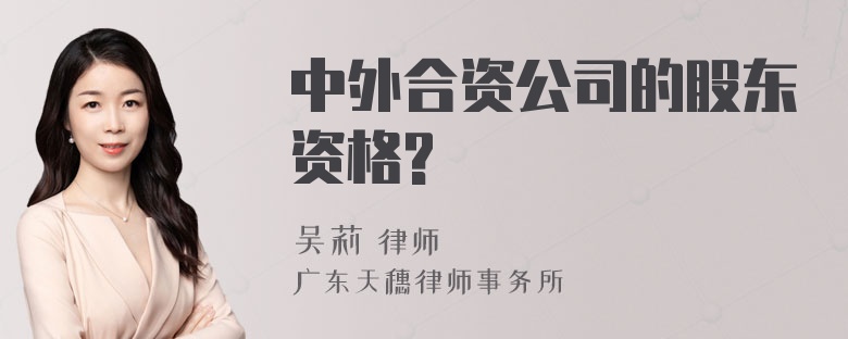 中外合资公司的股东资格?