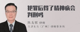 犯罪后得了精神病会判刑吗