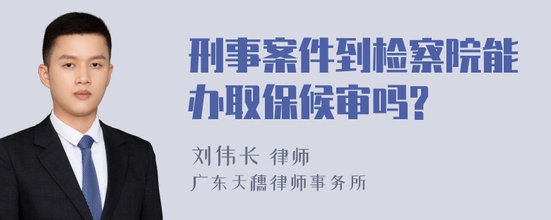 刑事案件到检察院能办取保候审吗?