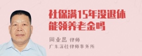 社保满15年没退休能领养老金吗