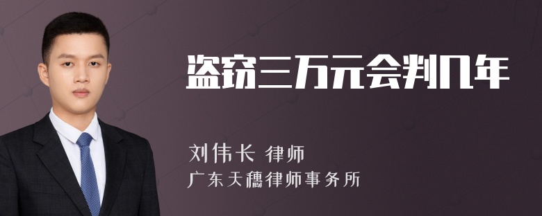 盗窃三万元会判几年
