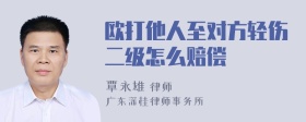 欧打他人至对方轻伤二级怎么赔偿