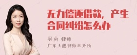 无力偿还借款，产生合同纠纷怎么办