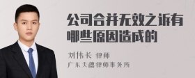 公司合并无效之诉有哪些原因造成的