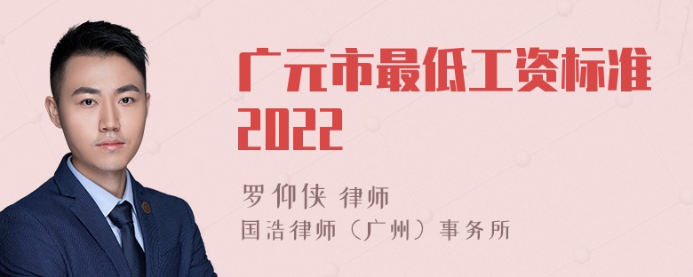 广元市最低工资标准2022