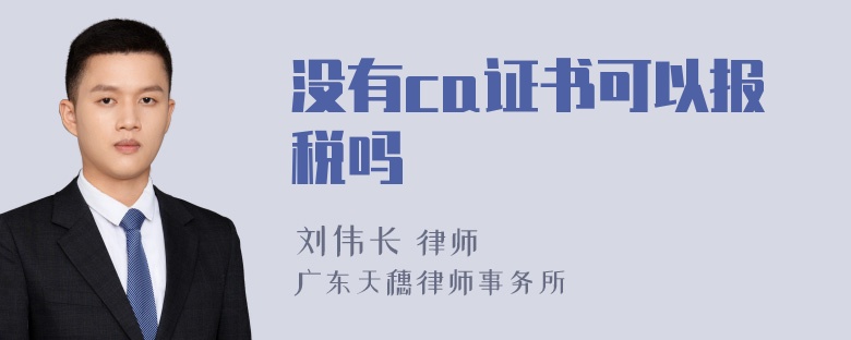 没有ca证书可以报税吗