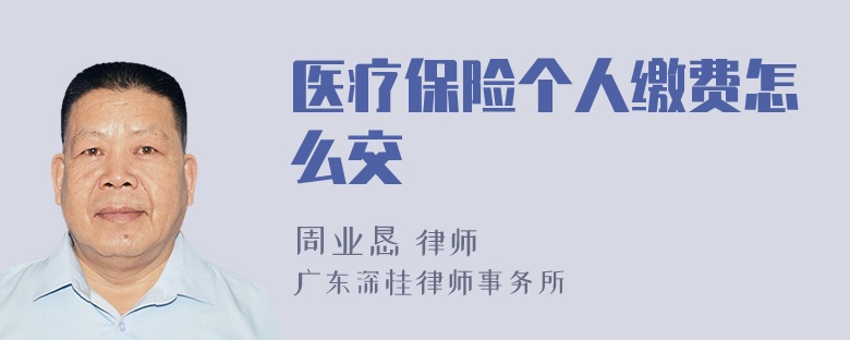 医疗保险个人缴费怎么交